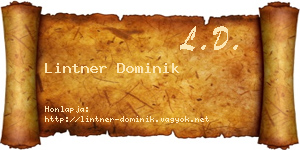 Lintner Dominik névjegykártya